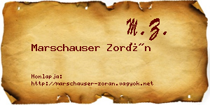 Marschauser Zorán névjegykártya